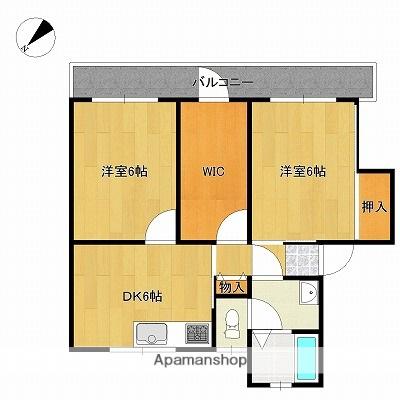 グリューハウス2(2SDK/3階)の間取り写真