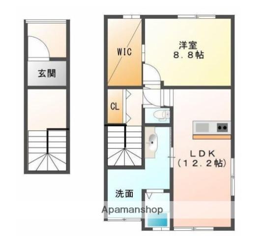 FOUR SEASONS賀古町(1SLDK/2階)の間取り写真