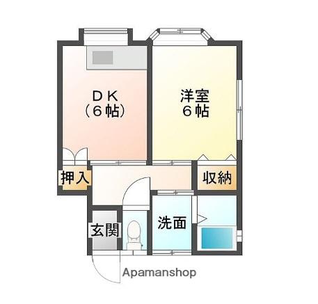 ボヌール元町(1DK/1階)の間取り写真