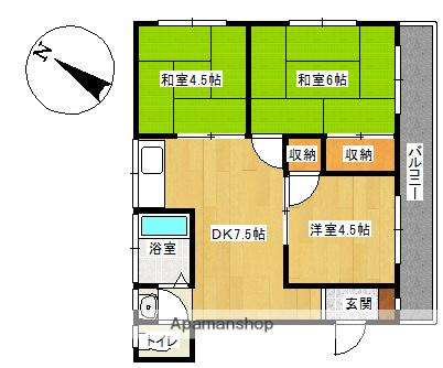 ボヌール明倫(3DK/3階)の間取り写真