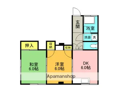 兵頭工務店アパート(2DK/2階)の間取り写真
