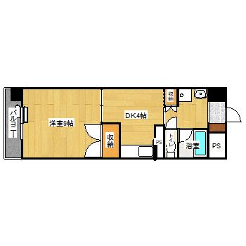 サウンドピア宇和Ⅲ(1DK/2階)の間取り写真