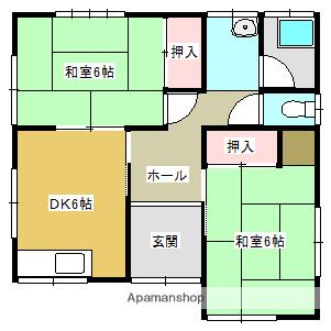 愛媛県宇和島市 1階建 築52年(2DK)の間取り写真