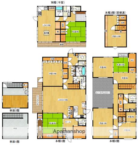 予讃線 宇和島駅 徒歩14分 3階建 築33年(7SLDK)の間取り写真