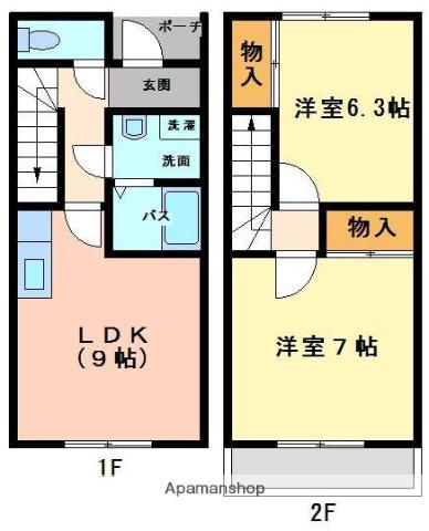 プロヴニール・ロジェ(2DK)の間取り写真