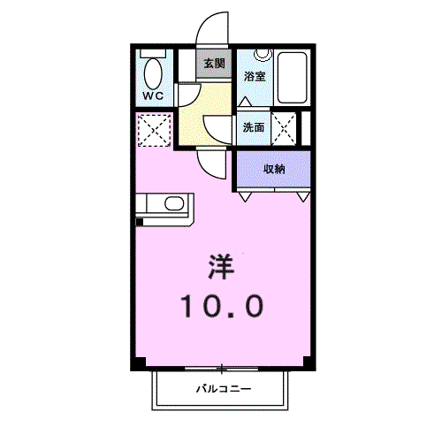 フォレスタT2(ワンルーム/1階)の間取り写真