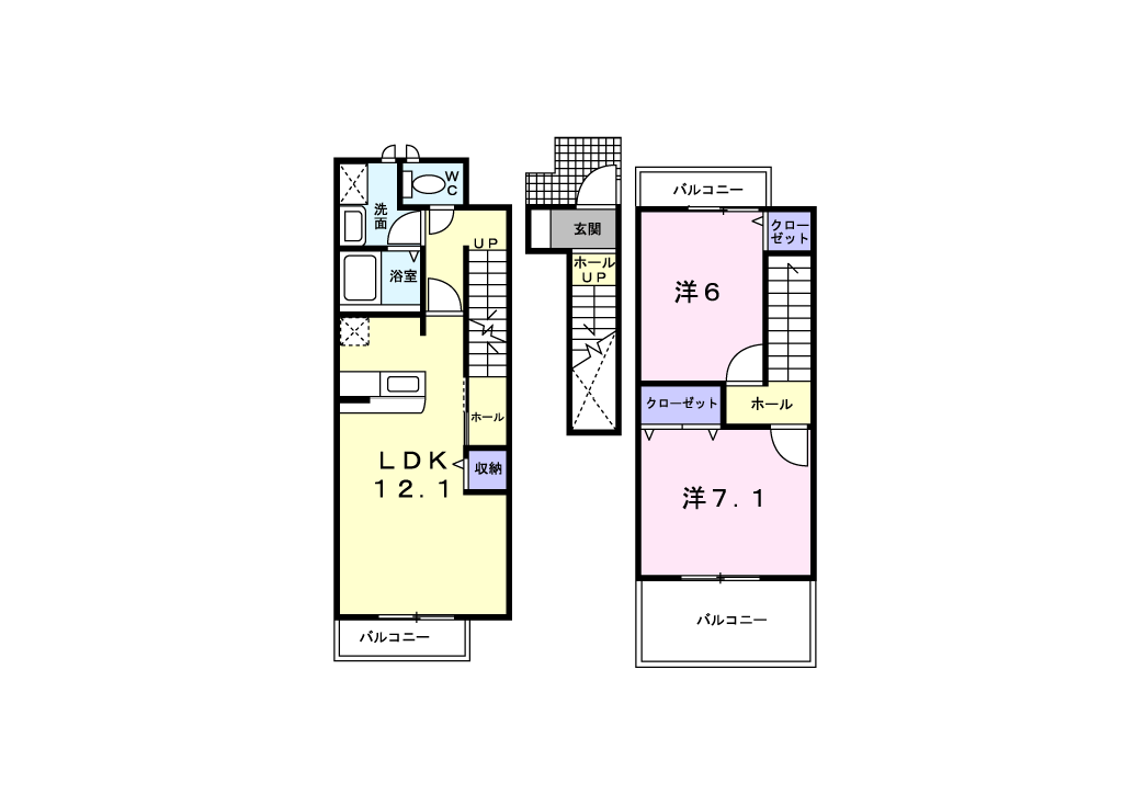 エレガンツァ・プリムラⅡ(2LDK/2階)の間取り写真