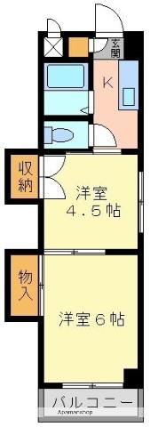 ミーシグマンション咲くら(2K/4階)の間取り写真