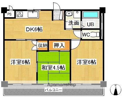 今井マンション(3DK/2階)の間取り写真