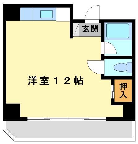 エトワール石手(ワンルーム/3階)の間取り写真