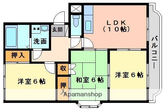 コモドハウス(3LDK/2階)の間取り写真