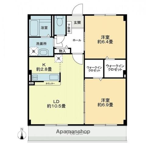 フォブールラシュレ(2LDK/2階)の間取り写真