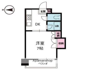 ジョイフル東野(1K/4階)の間取り写真