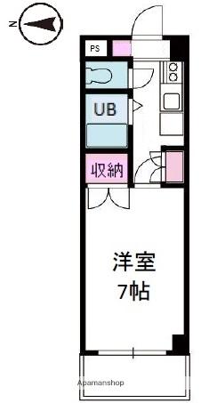 ジョイフル第3今市(1K/6階)の間取り写真