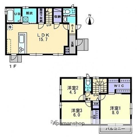 伊予鉄道横河原線 いよ立花駅 徒歩27分 2階建 築11年(3LDK)の間取り写真