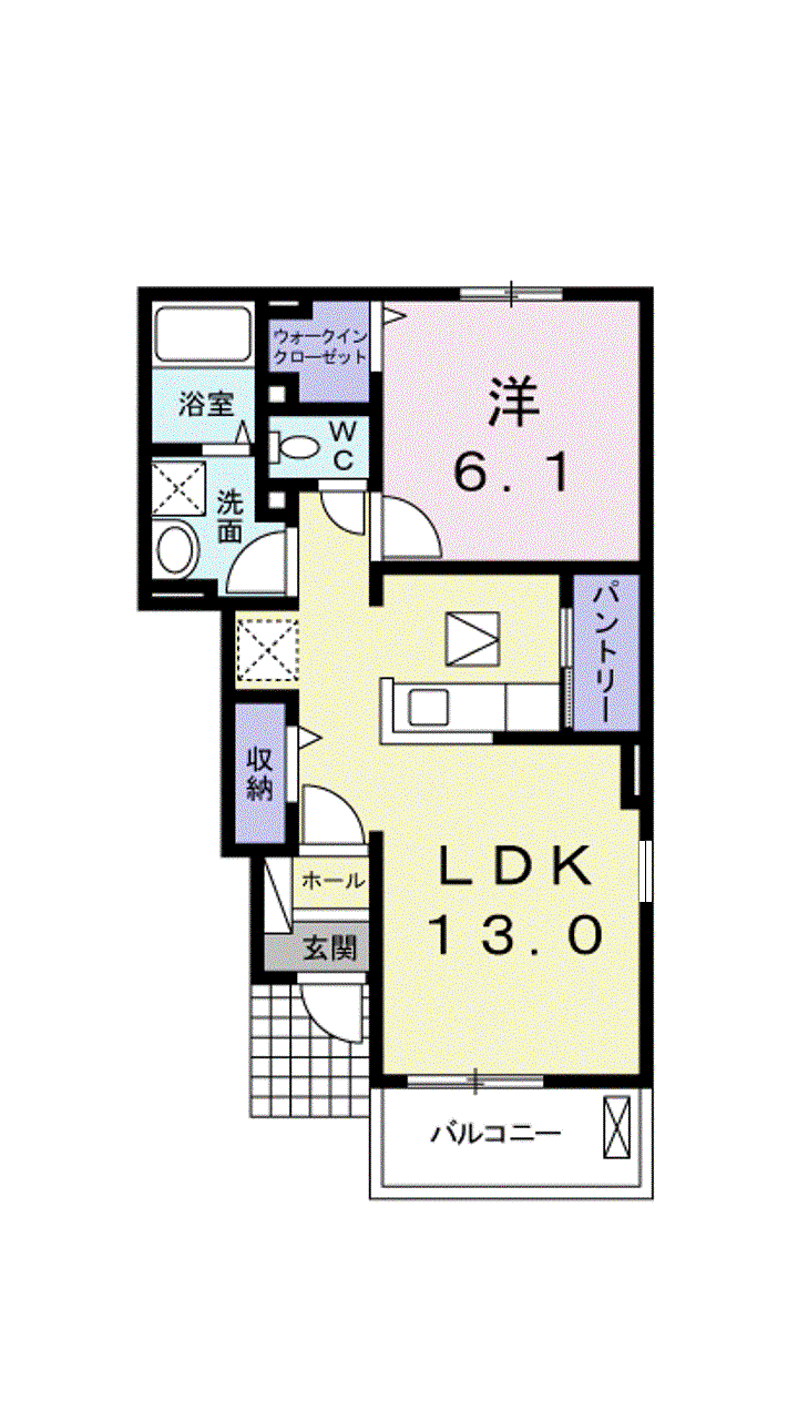 ルーナ・AI Ⅰ(1LDK/1階)の間取り写真