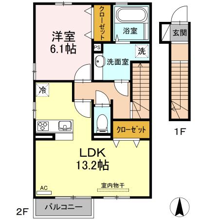 セントレMK(1LDK/2階)の間取り写真