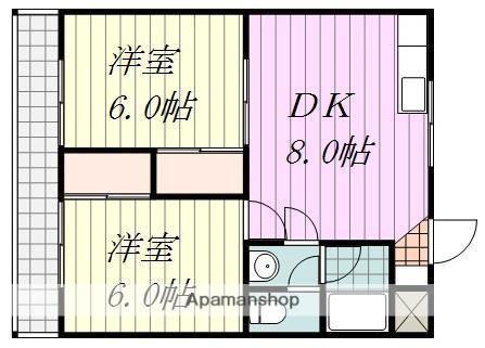 デコール余戸(2DK/1階)の間取り写真