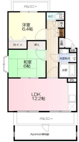 ユーミーひさえだ A・B・C・D棟(2LDK/1階)の間取り写真