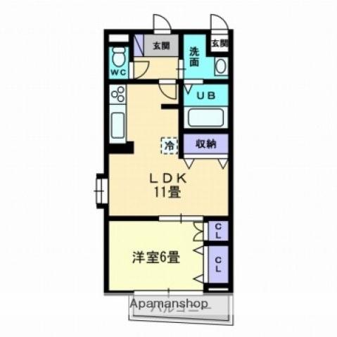 AXIS松前(1LDK/8階)の間取り写真