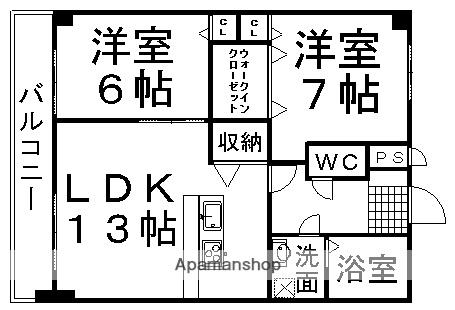 グランデ・ピアッツァ(2LDK/3階)の間取り写真