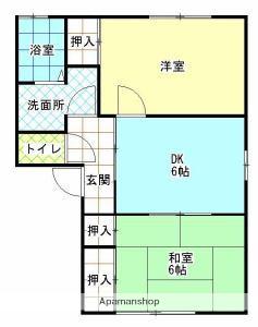 フレグランス枝松(2DK/2階)の間取り写真