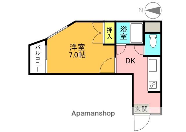 アルフォンソ井上(1DK/3階)の間取り写真