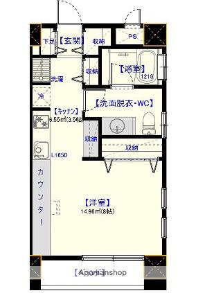 QUINZE LIEU(ワンルーム/5階)の間取り写真