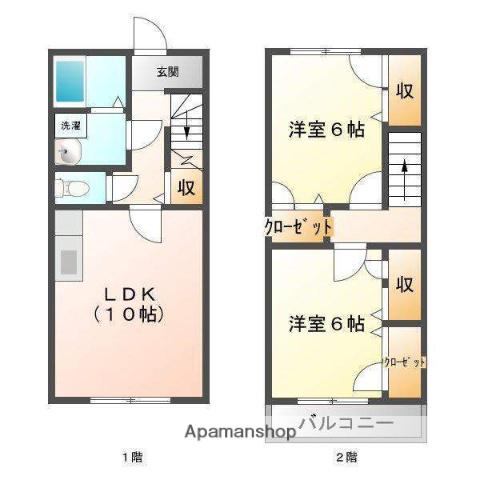 グリーンコート(2LDK/1階)の間取り写真