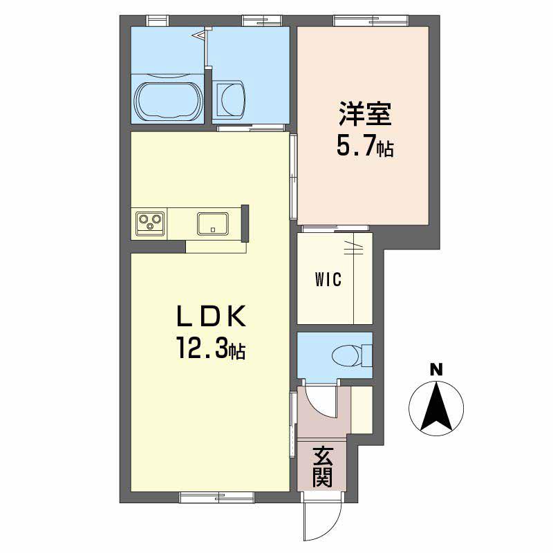 リオン・エフ(1LDK/1階)の間取り写真