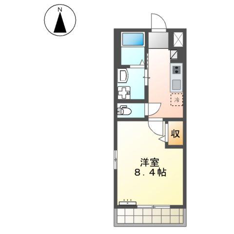 ユーロピュア 西山(1K/2階)の間取り写真
