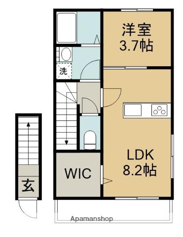 LUMIELE祝谷(1LDK/2階)の間取り写真
