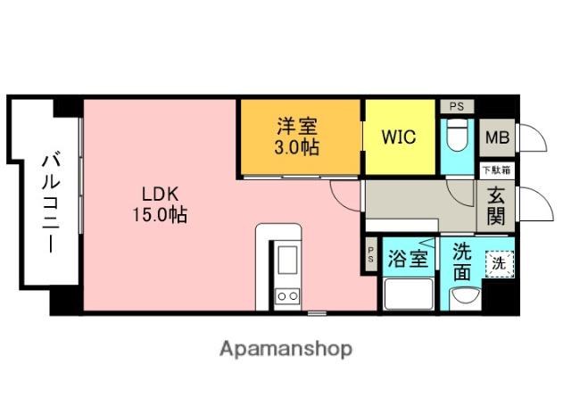 ヴィゴーレ道後(1LDK/8階)の間取り写真
