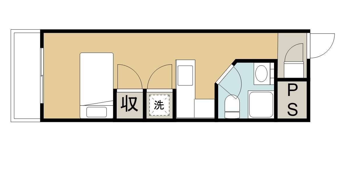 ラ・パルフェ・ド・アンティエール(ワンルーム/5階)の間取り写真