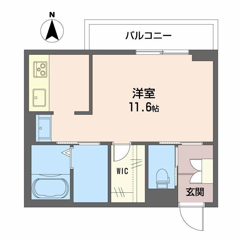 リコリス中一万(ワンルーム/2階)の間取り写真
