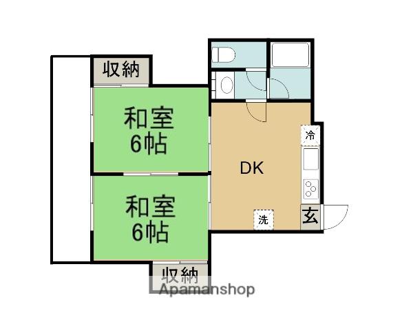 プレアール木屋町(2DK/1階)の間取り写真