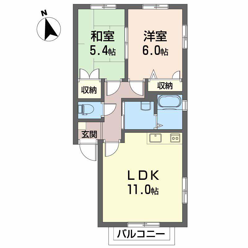 スターヒルズ(2LDK/2階)の間取り写真