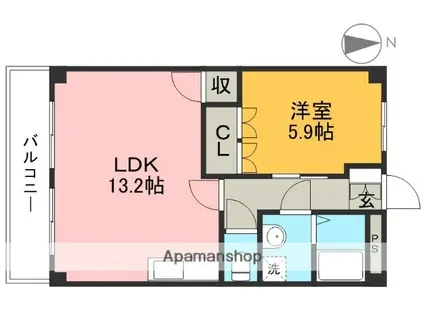 プルミエアリーナ(1LDK/1階)の間取り写真