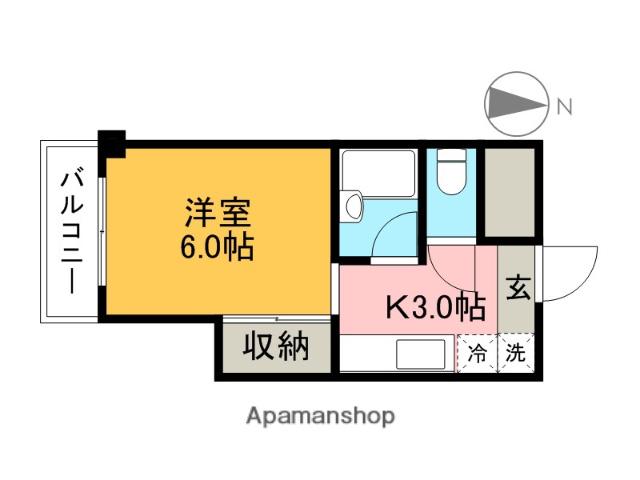 コーポ舟入川(1K/4階)の間取り写真