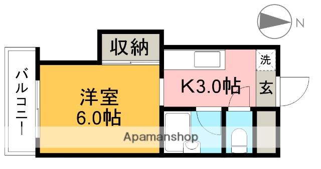 コーポ舟入川(1K/3階)の間取り写真