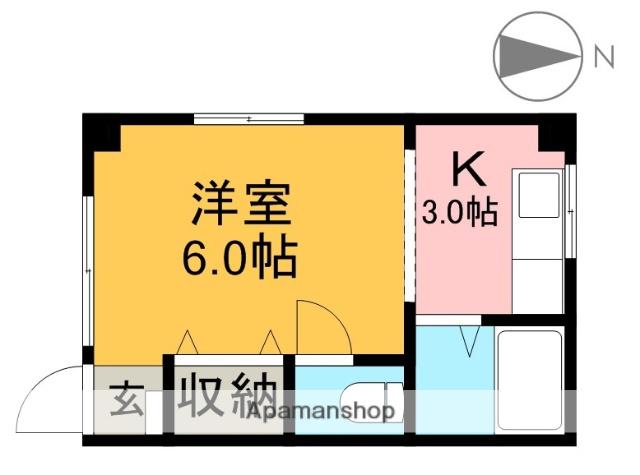 ひまわりハイツ(1K/3階)の間取り写真
