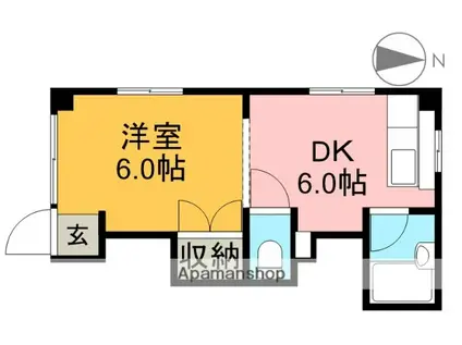 ふじハイツ(1DK/3階)の間取り写真