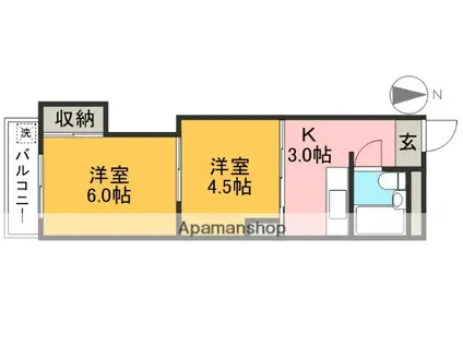 藤本マンション(2K/2階)の間取り写真
