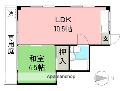 シャトーKOCHIⅠ(1LDK/1階)の間取り写真