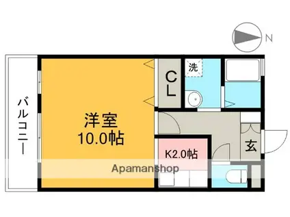アメニティハイムA棟(1K/1階)の間取り写真