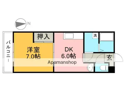藤川マンション(1DK/2階)の間取り写真
