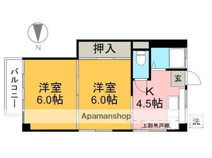 五百蔵マンション(2K/3階)の間取り写真