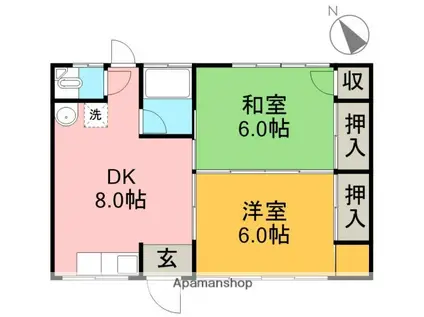 武田マンション(2DK/1階)の間取り写真