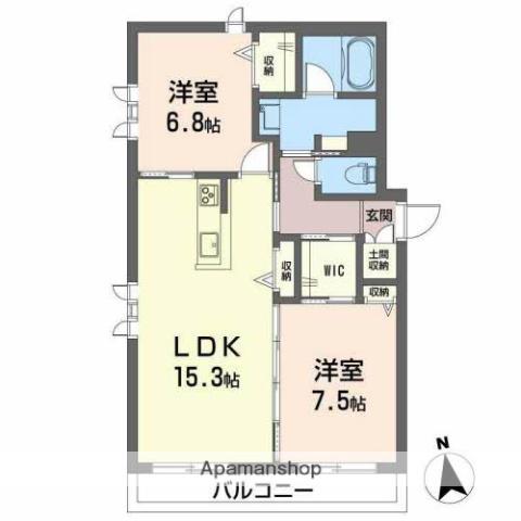 シャーメゾンKORENOKI(2LDK/2階)の間取り写真
