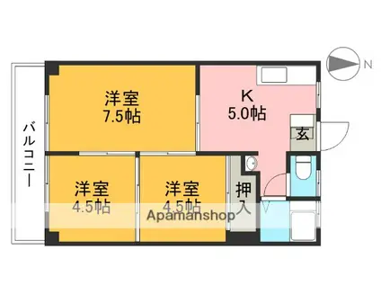 アビタシオン長野(3K/3階)の間取り写真